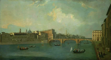 Widok na Arno z mostem Ponte Santa Trinita